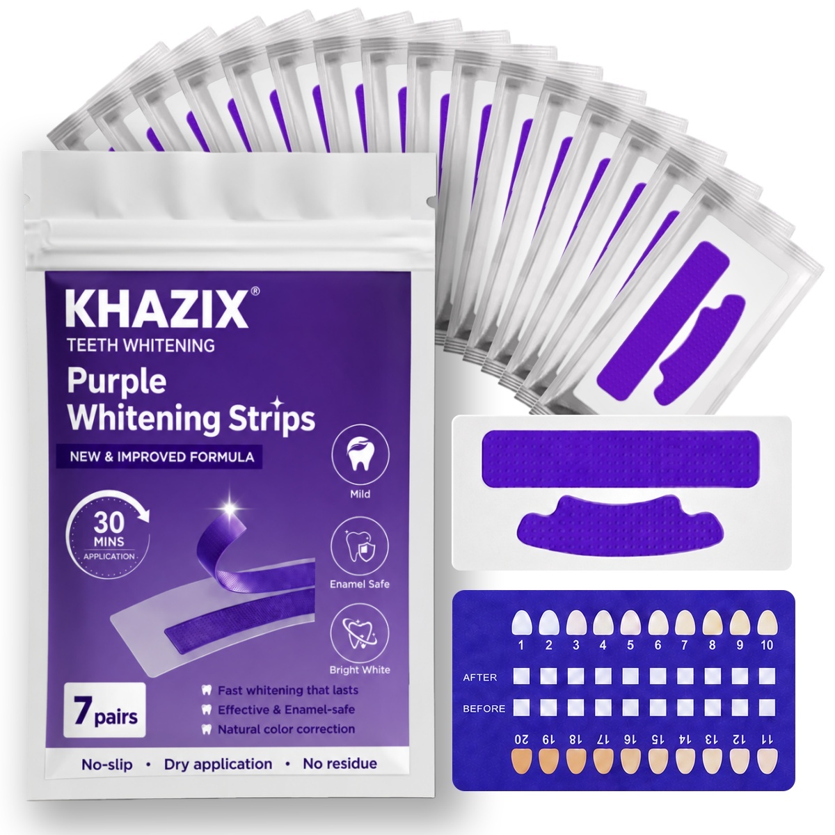 Teeth Whitening Retainer - 7 çift Diş Beyazlatma Şeritleri, Daha